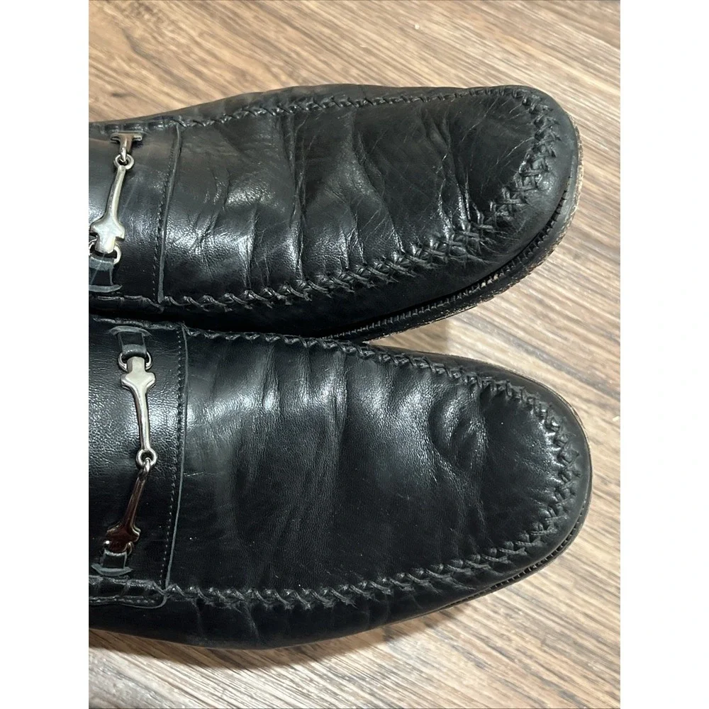 Bruno Magli Kirby 11.5 M Men's Horsebit Loafers Black Leather Italy